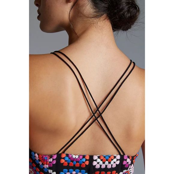 Anthropologie Granny Square Crochet Midi Dress Size 8 - Picture 2 of 9